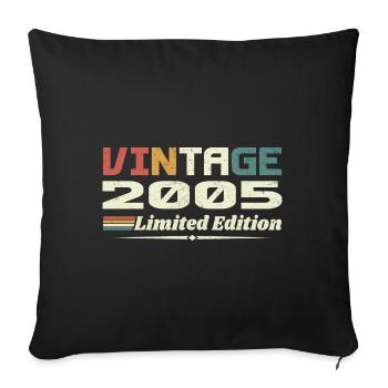 Vintage 2005 Gift 2005 Anniversary 2005 Retro - Sofa pillowcase 17,3'' x 17,3'' (45 x 45 cm) - black - Front
