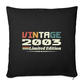 Vintage 2003 Cadeau 2003 Anniversaire 2003 Retro - Housse de coussin décorative 45 x 45 cm - noir - Devant