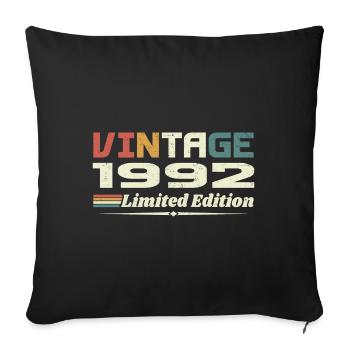 Vintage 1992 Gift 1992 Birthday 1992 Retro - Sofa pillowcase 17,3'' x 17,3'' (45 x 45 cm) - black - Front