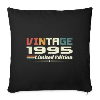 Vintage 1995 Cadeau 1995 Anniversaire 1995 Retro - Housse de coussin décorative 45 x 45 cm - noir - Devant