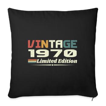 Vintage 1970's Gift 1970's Birthday 1970's Retro - Sofa pillowcase 17,3'' x 17,3'' (45 x 45 cm) - black - Front