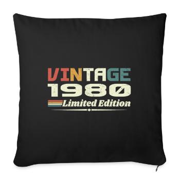 Vintage 1980's Gift 1980's Birthday 1980's Retro - Sofa pillowcase 17,3'' x 17,3'' (45 x 45 cm) - black - Front
