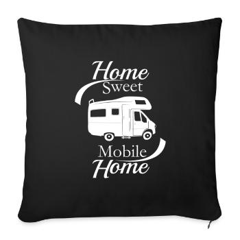 Camper Camping Shirt - Sweet Mobile Home - Housse de coussin décorative 45 x 45 cm - noir - Devant