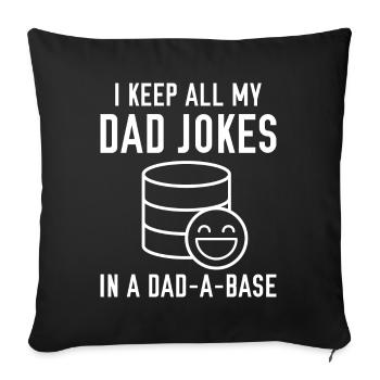 Officially Dad Jokes - Sofa pillowcase 17,3'' x 17,3'' (45 x 45 cm) - black - Front