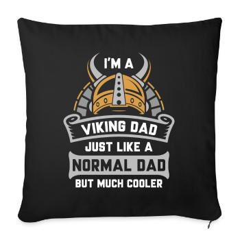 Je suis un papa viking - Housse de coussin décorative 45 x 45 cm - noir - Devant