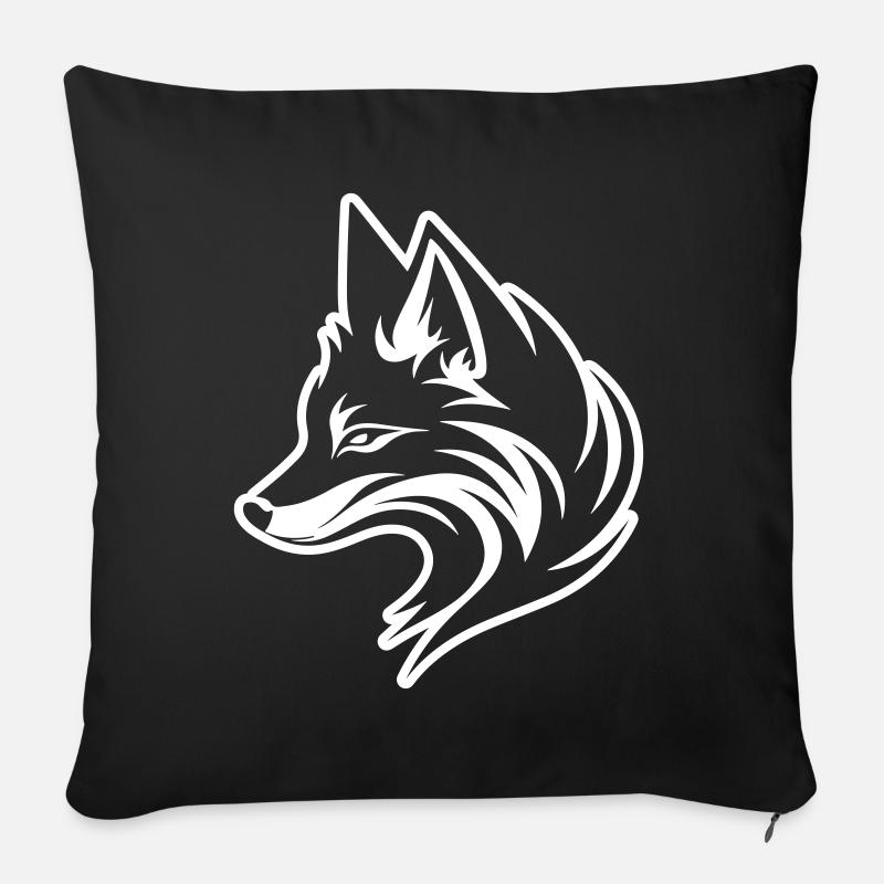 Fuchs Tier - Sofakissenbezug 45 x 45 cm - Schwarz