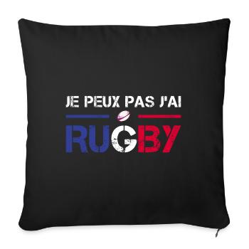 Je Peux Pas J'ai Rugby Joueur Maillot France Rugby - Sofakissenbezug 45 x 45 cm - Schwarz - Vorne