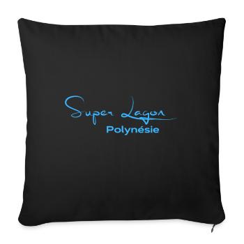 Super Lagon Polynésie Cadeau personnalisé souvenir - Housse de coussin décorative 45 x 45 cm - noir - Devant