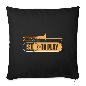Trombone - Housse de coussin décorative 45 x 45 cm - noir - Devant