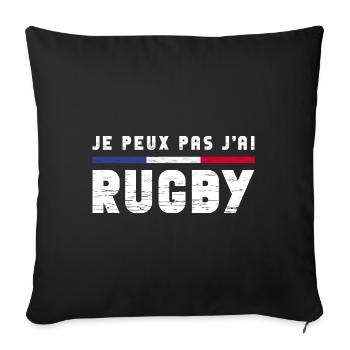 Je Peux Pas J'ai Rugby Joueur Maillot France Rugby - Sofakissenbezug 45 x 45 cm - Schwarz - Vorne