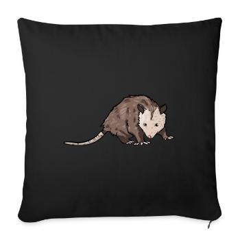 Opossum - Sofa pillowcase 17,3'' x 17,3'' (45 x 45 cm) - black - Front