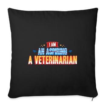 Vétérinaire - Je suis vétérinaire - Housse de coussin décorative 45 x 45 cm - noir - Devant