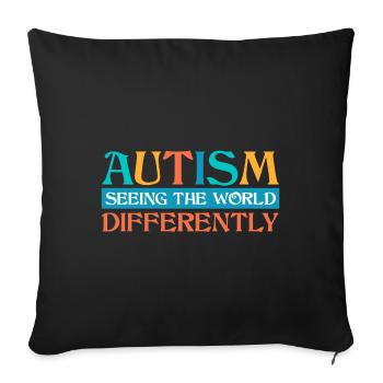 L’autisme voit le monde différemment - Housse de coussin décorative 45 x 45 cm - noir - Devant