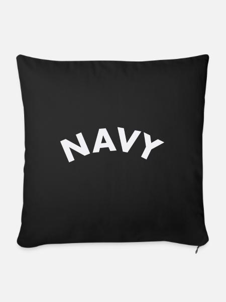 Navy - Sofakissenbezug 45 x 45 cm - Schwarz