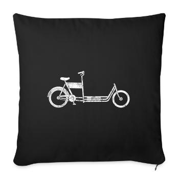 Cool parents ride cargo bikes - Sofa pillowcase 17,3'' x 17,3'' (45 x 45 cm) - black - Front