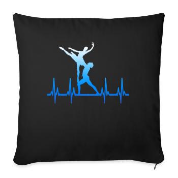 Ballett Heartbeat Ballerina 6 - Sofa pillowcase 17,3'' x 17,3'' (45 x 45 cm) - black - Front