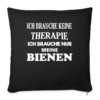 Beekeepers say therapy - Sofa pillowcase 17,3'' x 17,3'' (45 x 45 cm) - black - Front