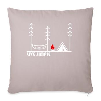 Live simple Camping Camper Gift - Sofa pillowcase 17,3'' x 17,3'' (45 x 45 cm) - light taupe - Front