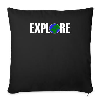 Explore World Tour Explorer Adventure Gift - Sofa pillowcase 17,3'' x 17,3'' (45 x 45 cm) - black - Front