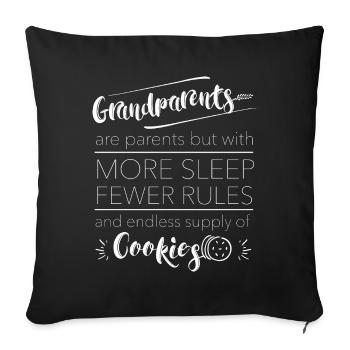 Grandparents rules gift - Sofa pillowcase 17,3'' x 17,3'' (45 x 45 cm) - black - Front