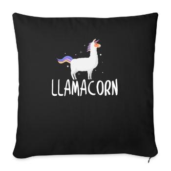 Llamacorn Drama Lama expensive trends say gift - Sofa pillowcase 17,3'' x 17,3'' (45 x 45 cm) - black - Front