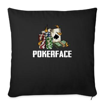 Pokerface Pokern Poker - Sofakissenbezug 45 x 45 cm - Schwarz - Vorne