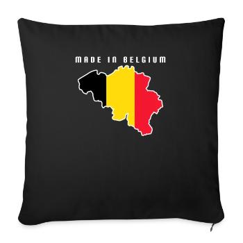 Made in Belgium Born my country's football flag - Sofa pillowcase 17,3'' x 17,3'' (45 x 45 cm) - black - Front