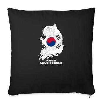 South Korea Country Asia - Sofa pillowcase 17,3'' x 17,3'' (45 x 45 cm) - black - Front