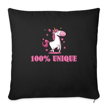 100% unique Einhorn Reiten Reiter Geschenk - Sofakissenbezug 45 x 45 cm - Schwarz - Vorne