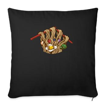 Cadeau japonais de nouilles ramen - Housse de coussin décorative 45 x 45 cm - noir - Devant