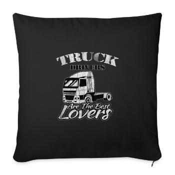 Truck Driver Trucker Truck Love Gift - Sofa pillowcase 17,3'' x 17,3'' (45 x 45 cm) - black - Front