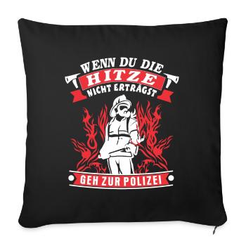 Firefighter fireman saying gift shirt - Sofa pillowcase 17,3'' x 17,3'' (45 x 45 cm) - black - Front