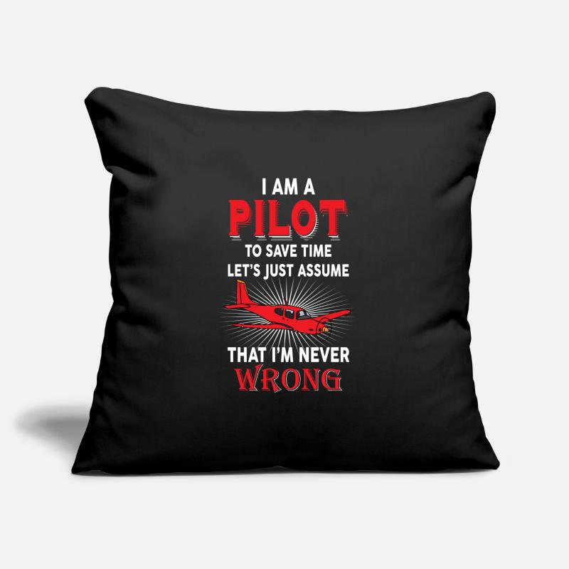 Pilot pilot saying gift Sofa pillowcase 17,3'' x 17,3'' (45 x 45 cm)