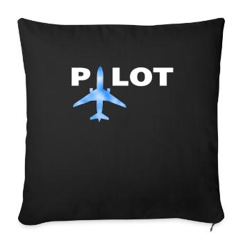 Tee shirt Cadeau Pilotes Pilotes - Housse de coussin décorative 45 x 45 cm - noir - Devant