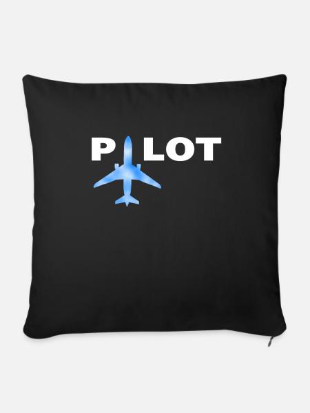 Tee shirt Cadeau Pilotes Pilotes - Housse de coussin décorative 45 x 45 cm - noir