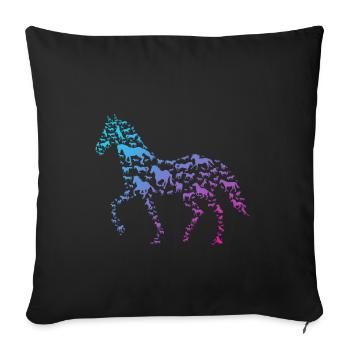 Cadeau d'équitation - Housse de coussin décorative 45 x 45 cm - noir - Devant