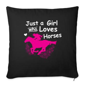 Horse riding horse saying - Sofa pillowcase 17,3'' x 17,3'' (45 x 45 cm) - black - Front