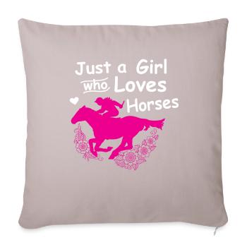Reiten Pferde Spruch - Sofakissenbezug 45 x 45 cm - helles Taupe - Vorne