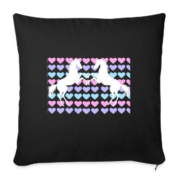 Les chevaux montent l'amour - Housse de coussin décorative 45 x 45 cm - noir - Devant