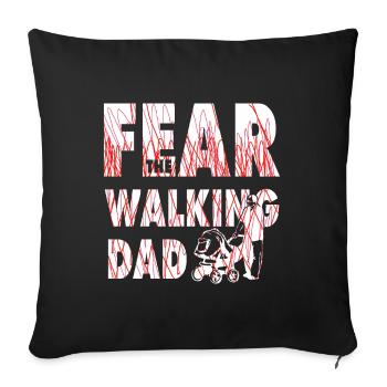 Cadeau de père fête des pères - Housse de coussin décorative 45 x 45 cm - noir - Devant