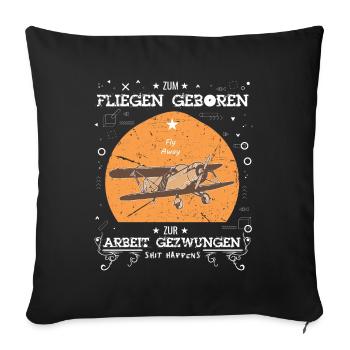 Pilot Piloten Spruch - Sofakissenbezug 45 x 45 cm - Schwarz - Vorne