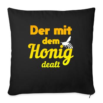Beekeeper bee saying honey gift - Sofa pillowcase 17,3'' x 17,3'' (45 x 45 cm) - black - Front