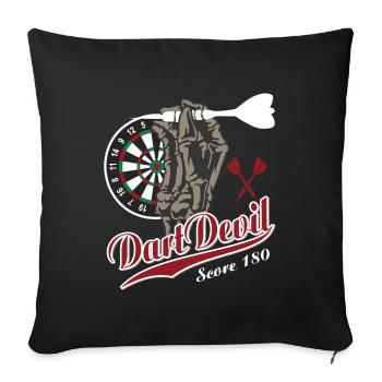 Fléchettes Devil Fléchettes cadeaux T-shirt - Housse de coussin décorative 45 x 45 cm - noir - Devant