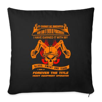 Excavator excavator driver - Sofa pillowcase 17,3'' x 17,3'' (45 x 45 cm) - black - Front