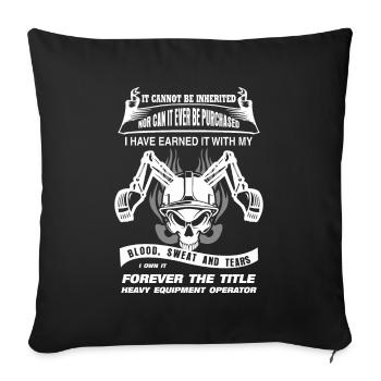 Excavator driver excavator - Sofa pillowcase 17,3'' x 17,3'' (45 x 45 cm) - black - Front