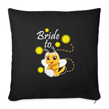 Bride to Bee beekeeper - Sofa pillowcase 17,3'' x 17,3'' (45 x 45 cm) - black - Front