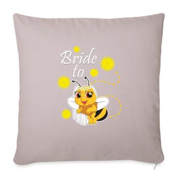 Apiculteur mariée à abeille - Housse de coussin décorative 45 x 45 cm - taupe clair - Devant