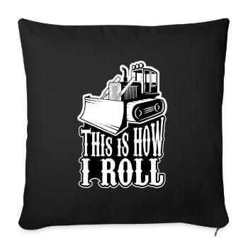 Pelle C'est comme ça que je dis: conducteur de pelle - Housse de coussin décorative 45 x 45 cm - noir - Devant