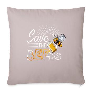 Abeille bière dire cadeau cool - Housse de coussin décorative 45 x 45 cm - taupe clair - Devant