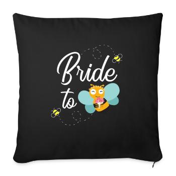 Bride to Bee bee beekeeper wedding bride gift - Sofa pillowcase 17,3'' x 17,3'' (45 x 45 cm) - black - Front